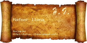 Hafner Ilona névjegykártya